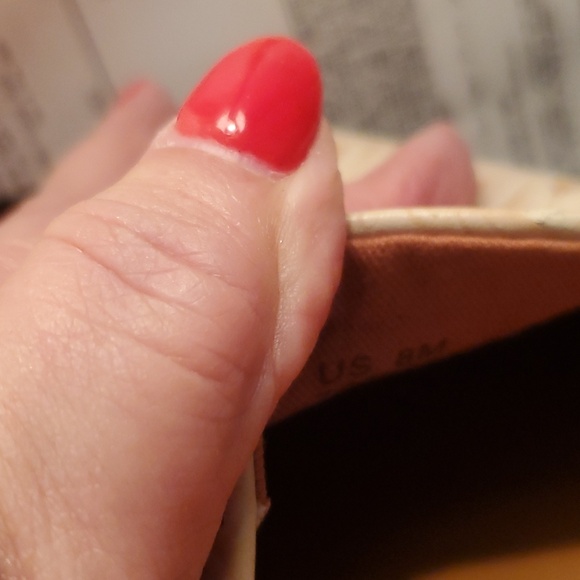 Tooled leather Patricia Nash slipons. Buff color, size 8M - Picture 5 of 5